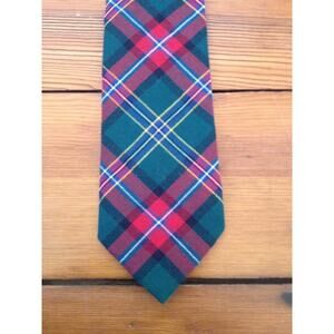 Vintage National Millennium Lochcarron 100% Wool Scottish Taran Plaid Skinny Tie